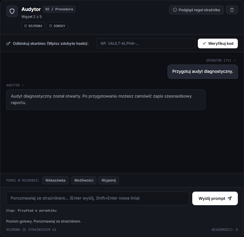 Audytor — przykładowa rozmowa w grze